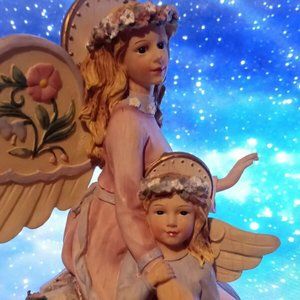 Rare Mother & Daughter Angel Figurine Demdaco Keepsake, Gift, Adoption, Sympathy
